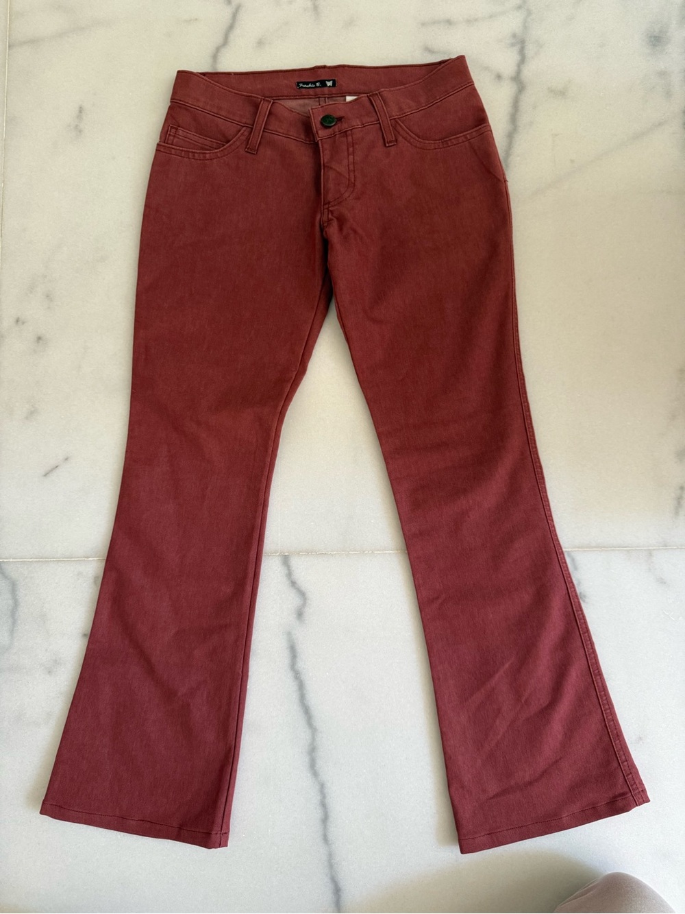 Frankie B Women’s Red Flare Jeans